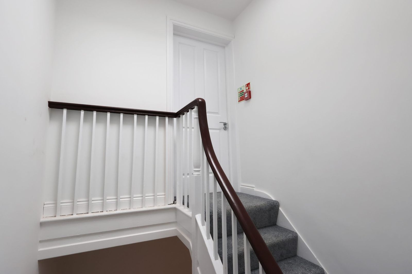 The communal stair up to the flat